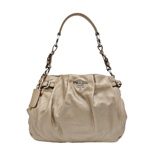 Calfskin Top Handle Bag Beige