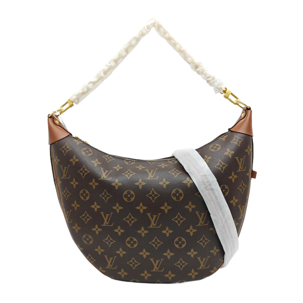 LOOP HOBO Monogram Coated Canvas Brown