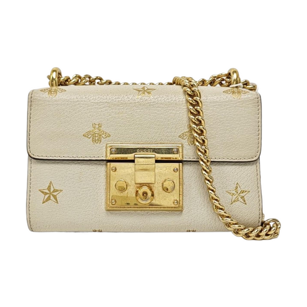 Authenticated pre-owned Padlock Small Calfskin White - Shoulder Bag at Looply