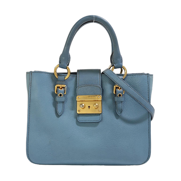 Calfskin Shoulder Bag Blue