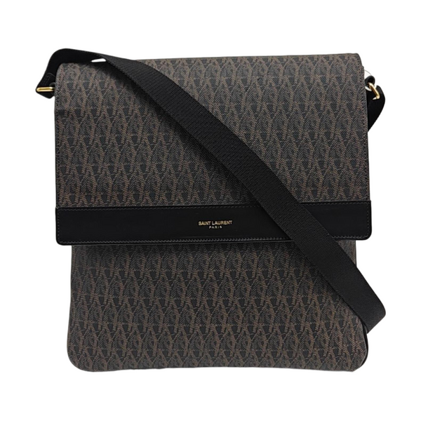 Coated Canvas Shoulder Bag Brown