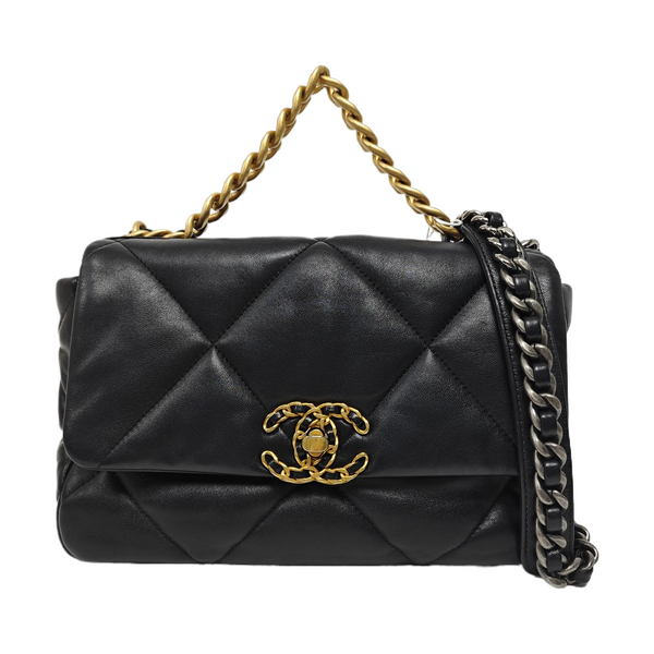 CHANEL 19 Small Quilted Lambskin Black