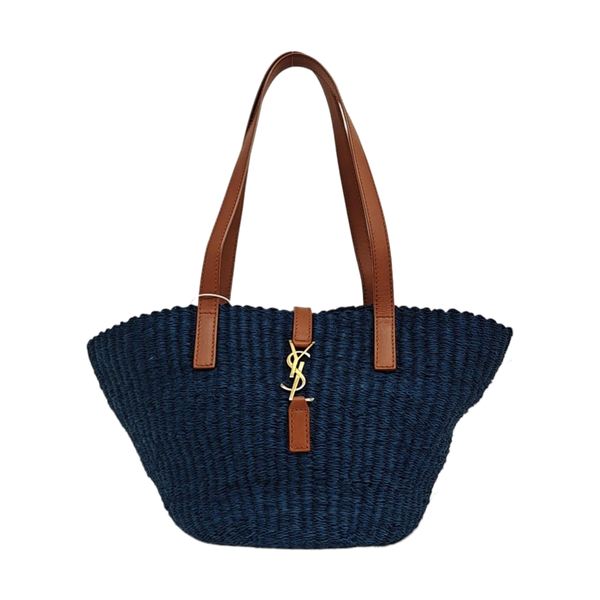 Straw Shoulder Bag Blue