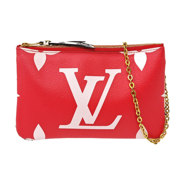 DOUBLE ZIP Monogram Coated Canvas Red