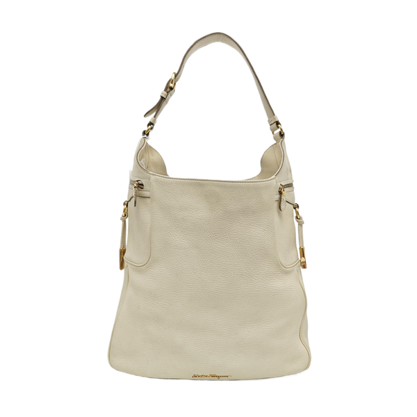 Leather Shoulder Bag White