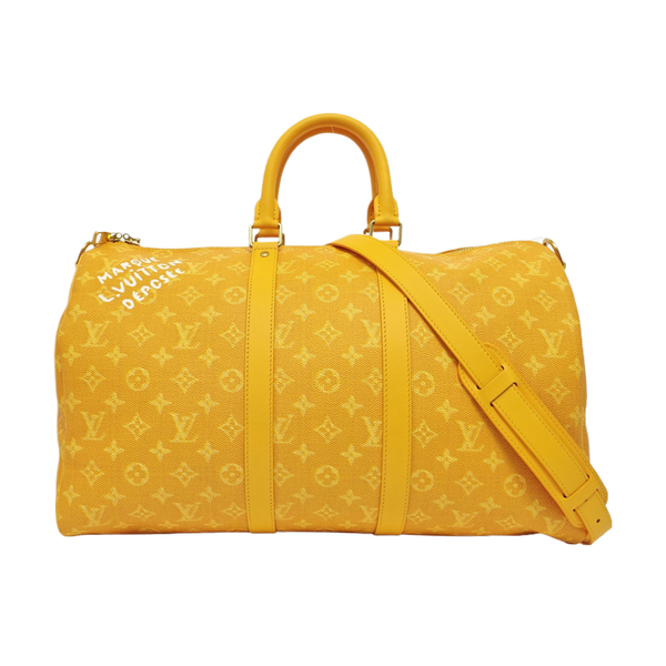 Coated Canvas Top Handle Bag 45 Yellow