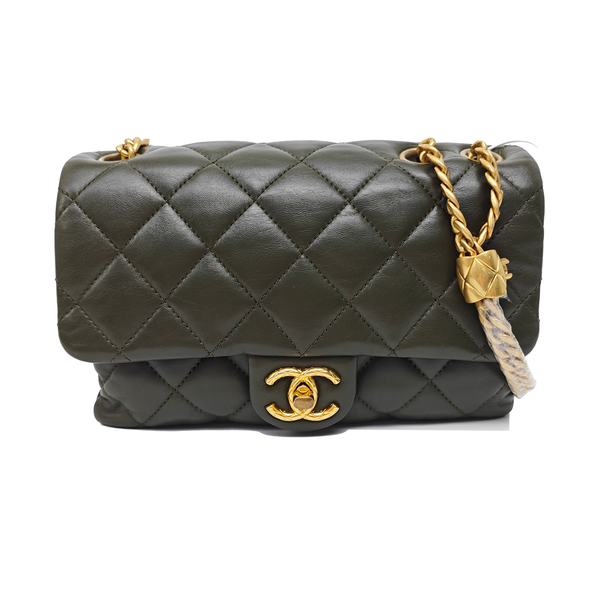 CLASSIC FLAP Mini Quilted Lambskin Green