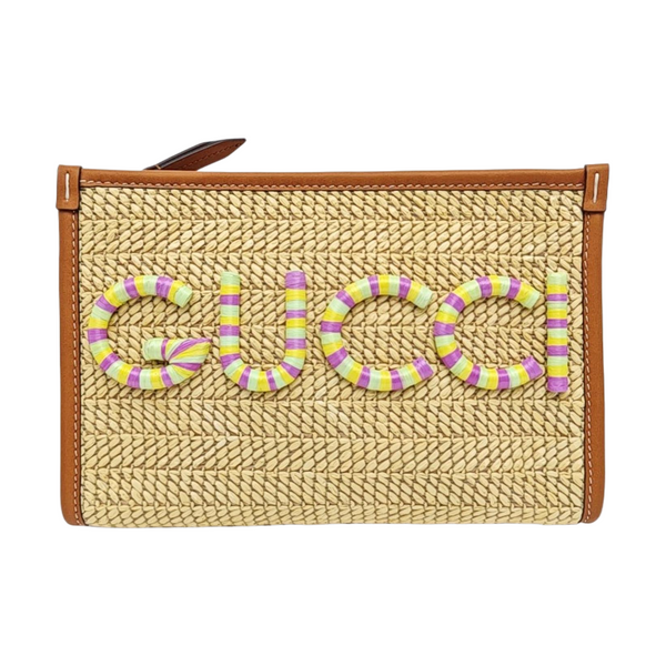 Straw Clutch Brown