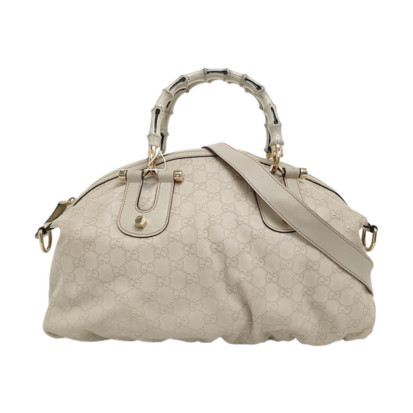 Monogram Calfskin Top Handle Bag White