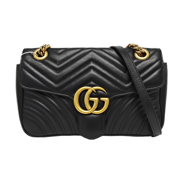 GG Marmont Medium Quilted Calfskin Black