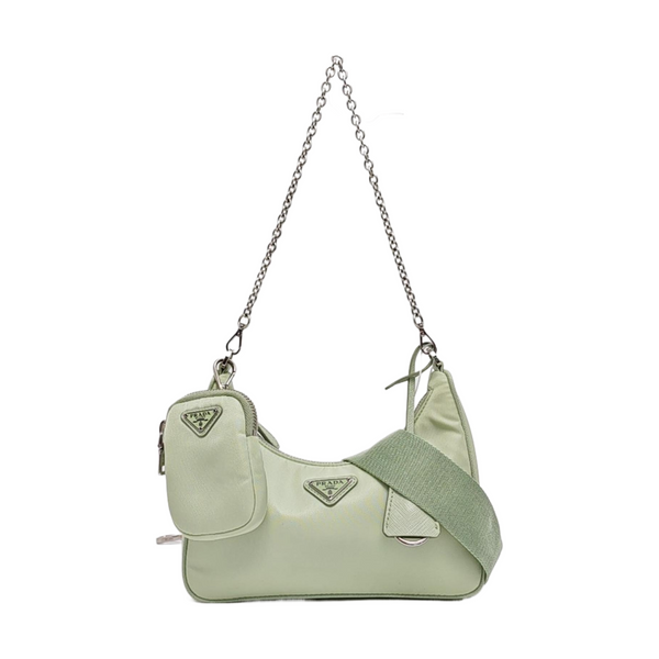 Authenticated pre-owned Re-Edition2005 Mini Nylon Green - Shoulder Bag at Looply