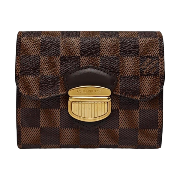 JOEY Damier Ebene Coated Canvas Brown Wallet