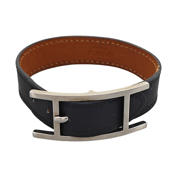 Behapi Leather Black Bangle
