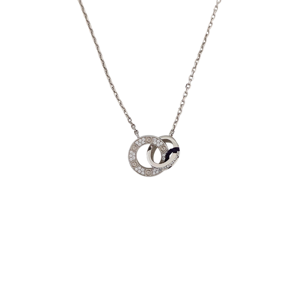LOVE 18k White Gold Silver Necklace