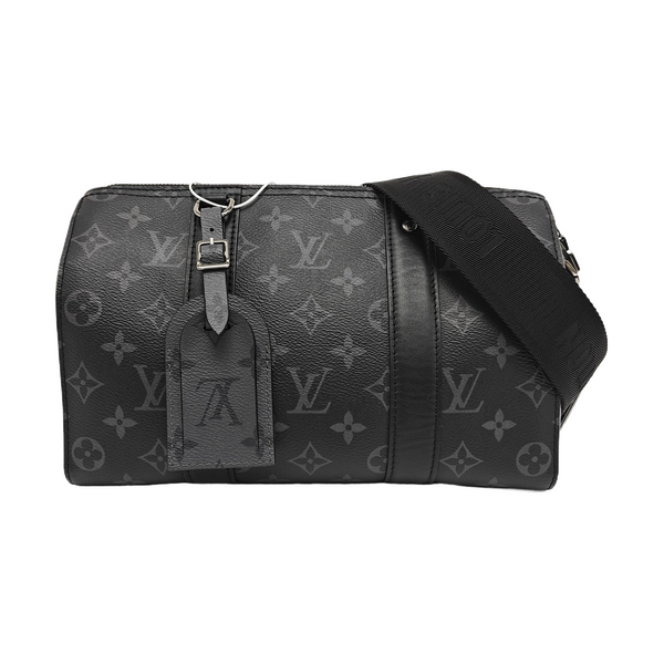 KEEPALL 25 Monogram Coated Canvas Black