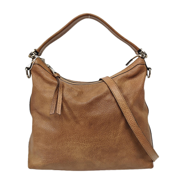 Calfskin Shoulder Bag Brown