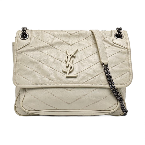 NIKI Medium Chevron Calfskin Beige