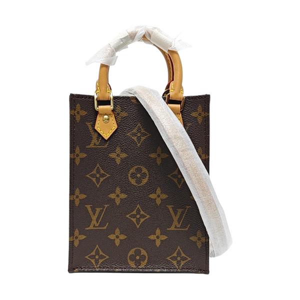 SAC PLAT Mini Monogram Coated Canvas Brown