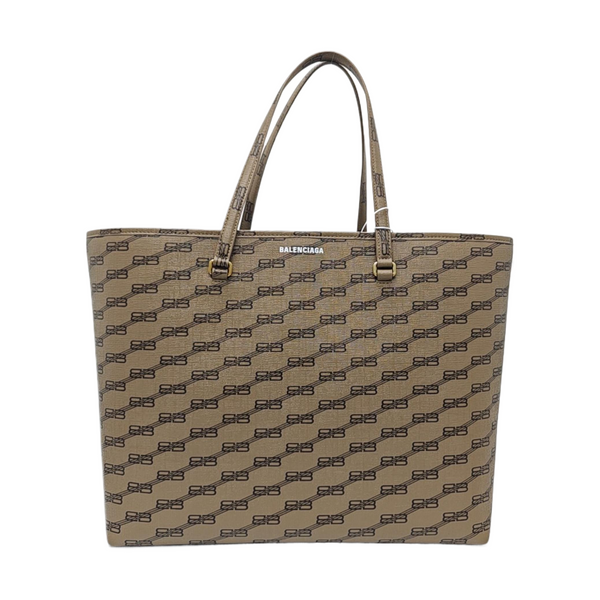 Coated Canvas Tote Bag Brown