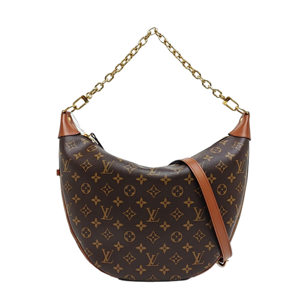 LOOP HOBO Monogram Coated Canvas Brown