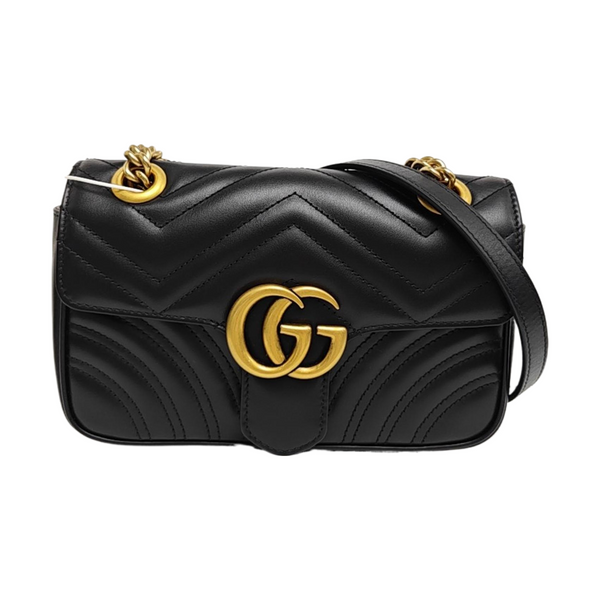 GG Marmont Small Quilted Calfskin Black
