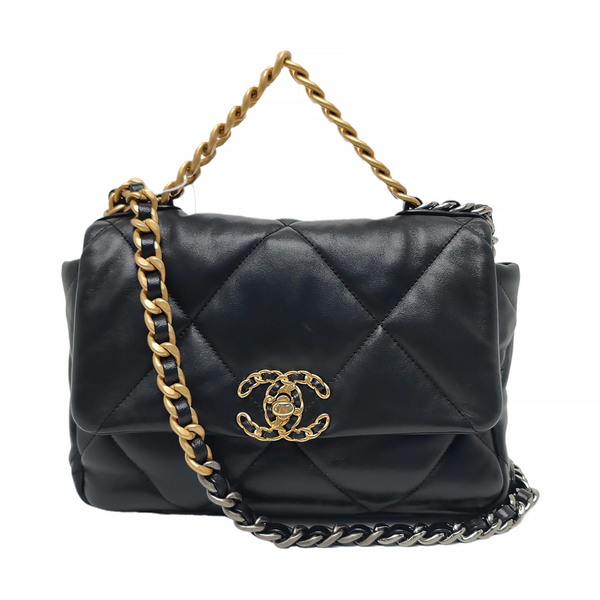 CHANEL 19 Small Quilted Lambskin Black