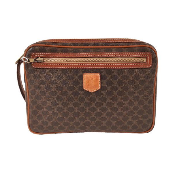 Authenticated pre-owned MACADAM CLUTCHES Coated Canvas Brown - Clutch at Looply