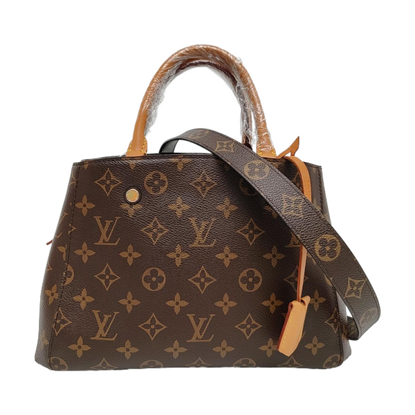 MONTAIGNE BB Monogram Coated Canvas Brown