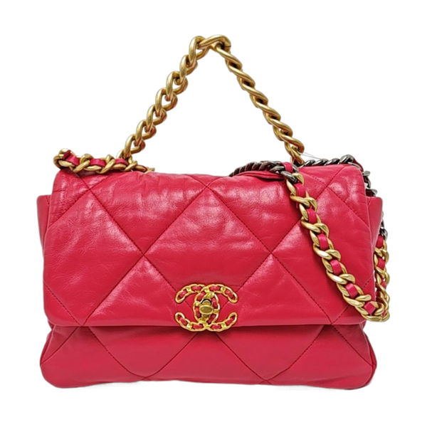 CHANEL 19 Large Quilted Lambskin Red