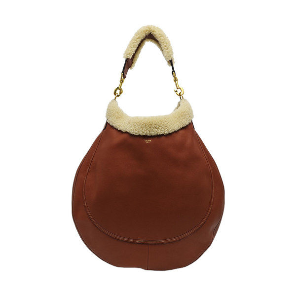 Calfskin Top Handle Bag Brown