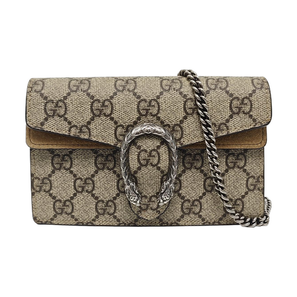 Dionysus Super Mini Monogram Coated Canvas Beige