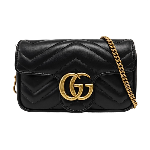 GG Marmont Mini Quilted Calfskin Black
