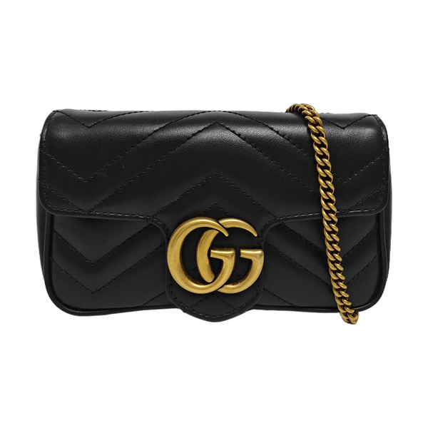 GG Marmont Mini Quilted Calfskin Black