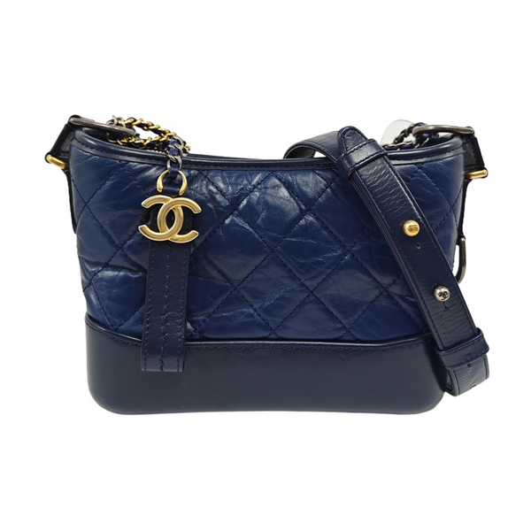 GABRIELLE Small Quilted Calfskin Blue