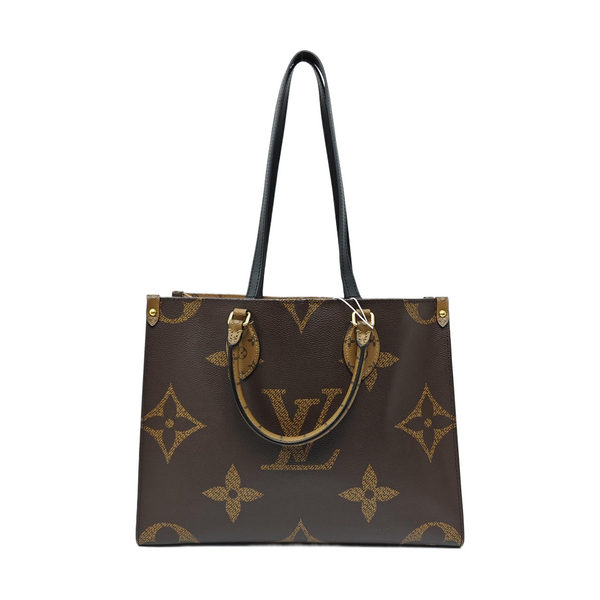 Authenticated pre-owned ONTHEGO MM Monogram Coated Canvas Brown - Tote Bag at Looply