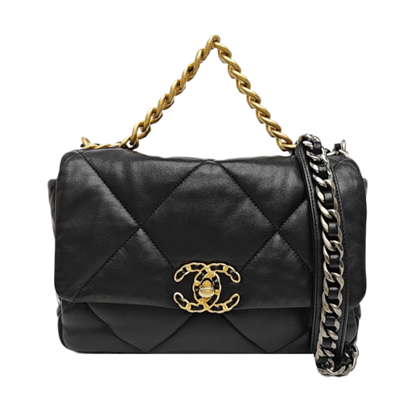 CHANEL 19 Medium Quilted Lambskin Black