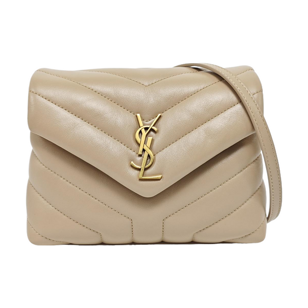 LOULOU Extra Small Chevron Calfskin Beige