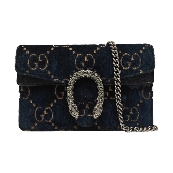 Dionysus Super Mini Monogram Velvet Blue
