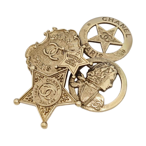 Metal Gold Brooch