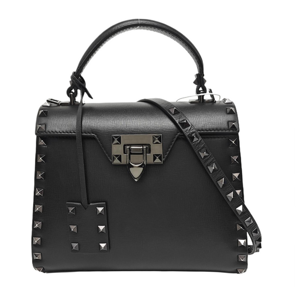 Rockstud Small Calfskin Black