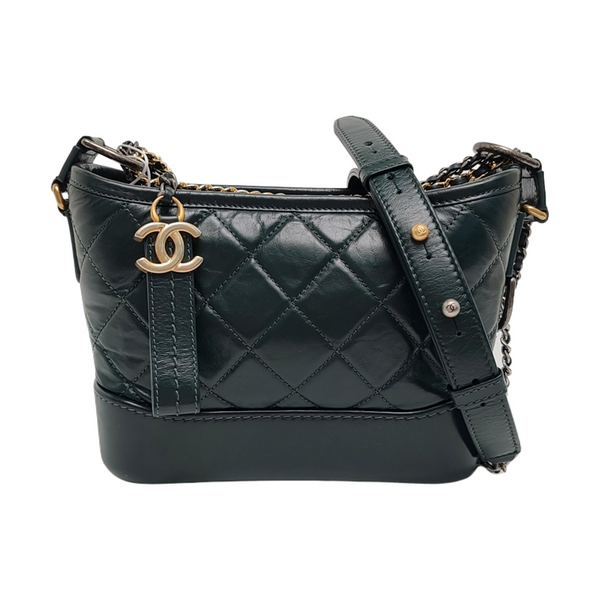 Authenticated pre-owned GABRIELLE Small Quilted Calfskin Green - Shoulder Bag at Looply