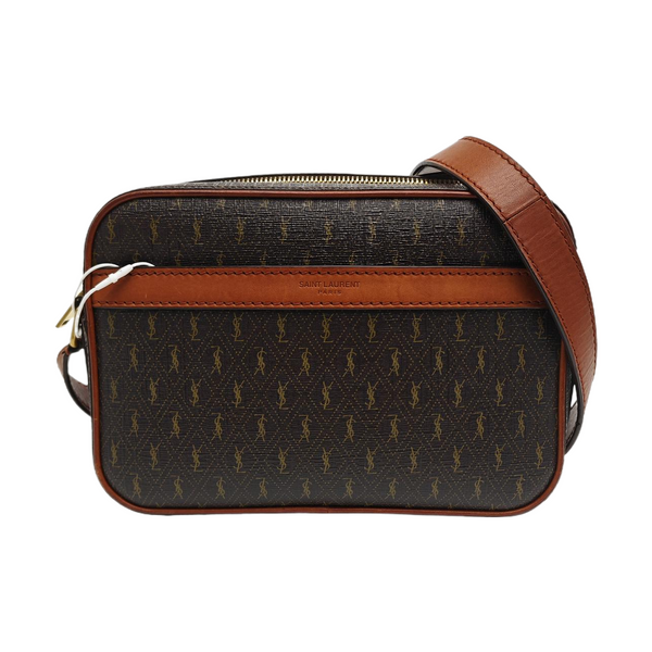 Coated Canvas Shoulder Bag Brown