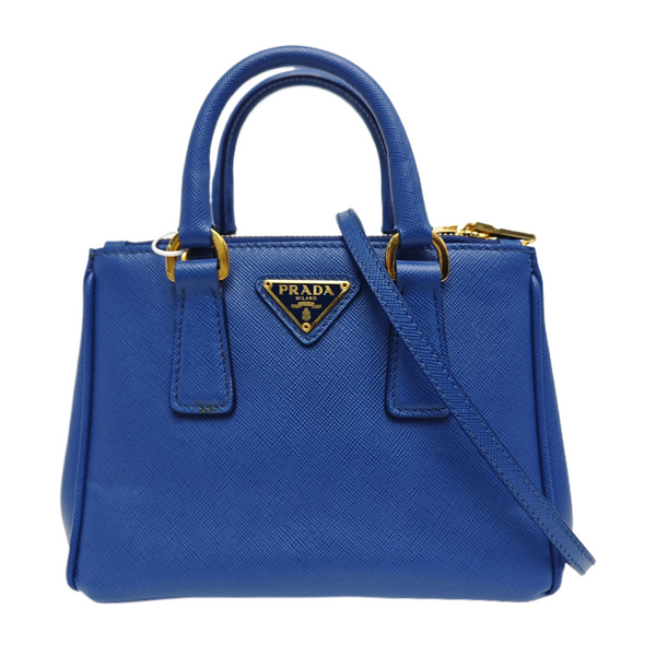 Galleria Super Mini Saffiano Calfskin Blue