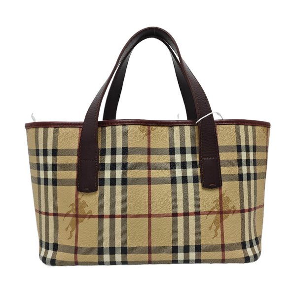 Coated Canvas Top Handle Bag Beige