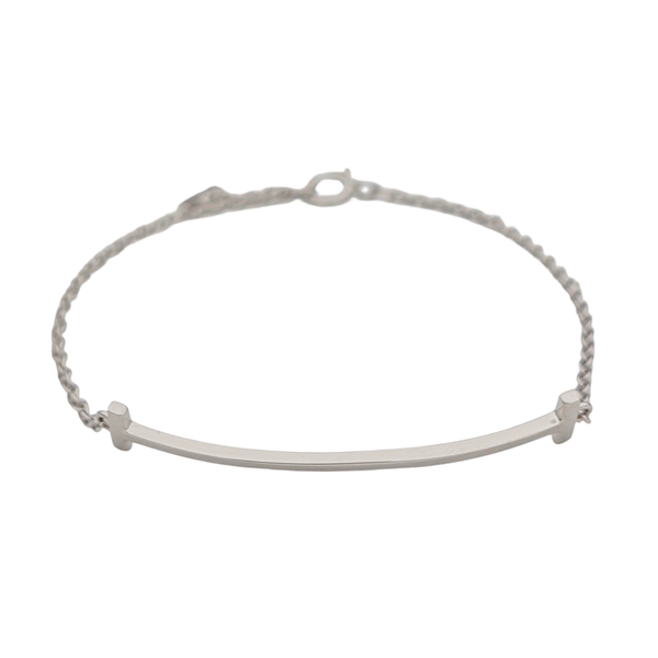 Tiffany T 18k White Gold Silver Bracelet