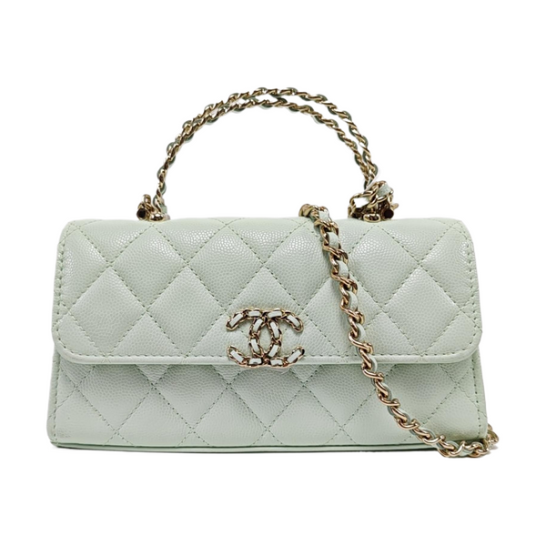 Quilted Grained Calfskin Green