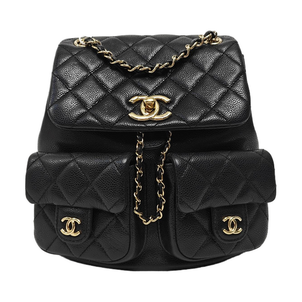 DUMA Medium Quilted Grained Calfskin Black