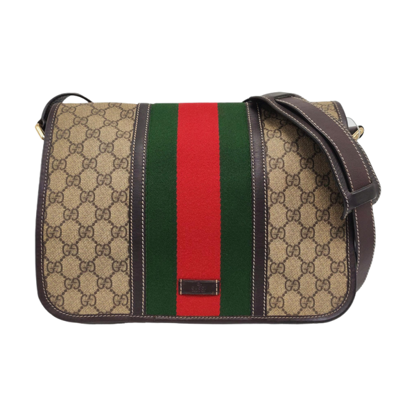 Monogram Coated Canvas Crossbody Bag Beige