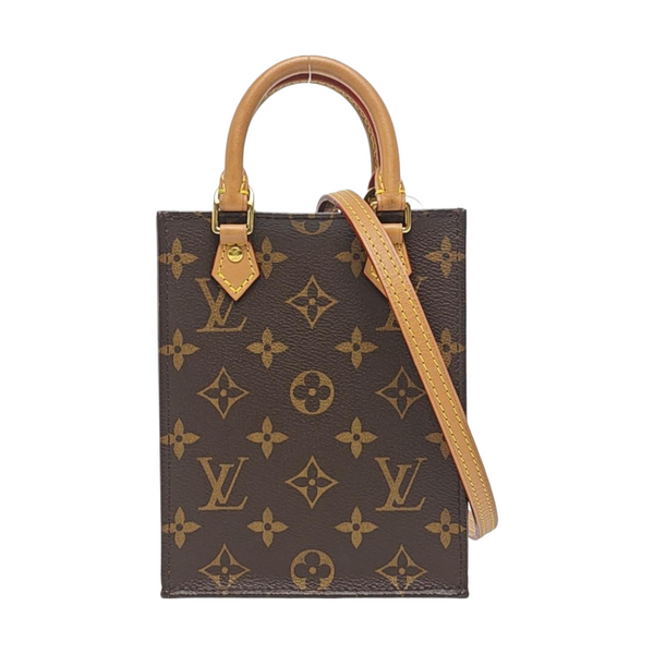SAC PLAT Mini Monogram Coated Canvas Brown