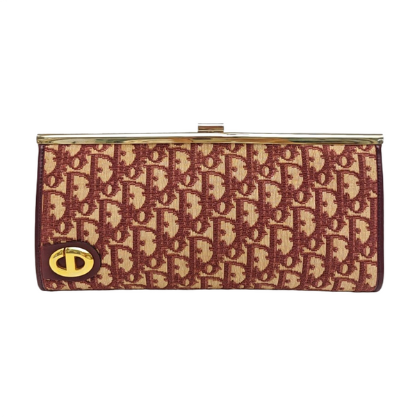Oblique Canvas Clutch Beige